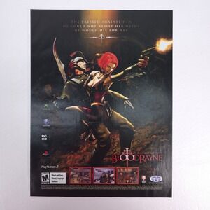 Vintage BloodRayne Video Game Print Ad Dark Fantasy Action Promo 2001 Decor PS2